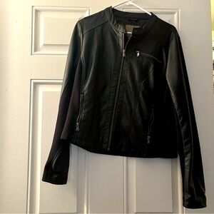 MAURICES Black Faux Leather Jacket sz XL